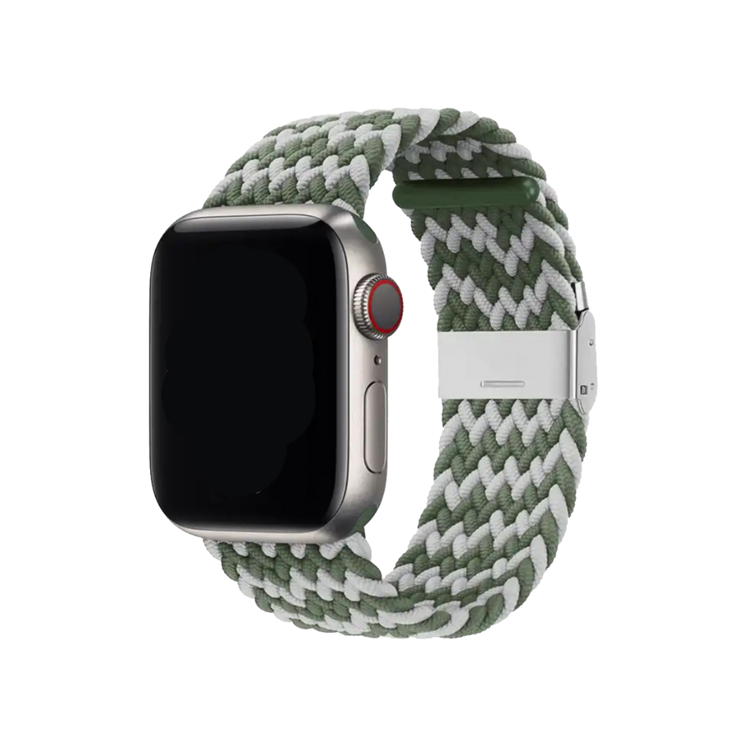 Bracelet Nylon Tressé - Vert/ Gris